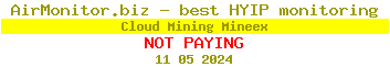 Cloud Mining Mineex HYIP Status Button