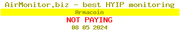 Armacoin HYIP Status Button
